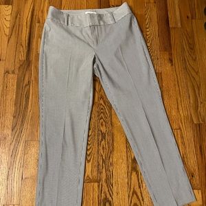 Calvin Klein Women's Mid Rise Straight-Leg Pants Navy Pinstripe